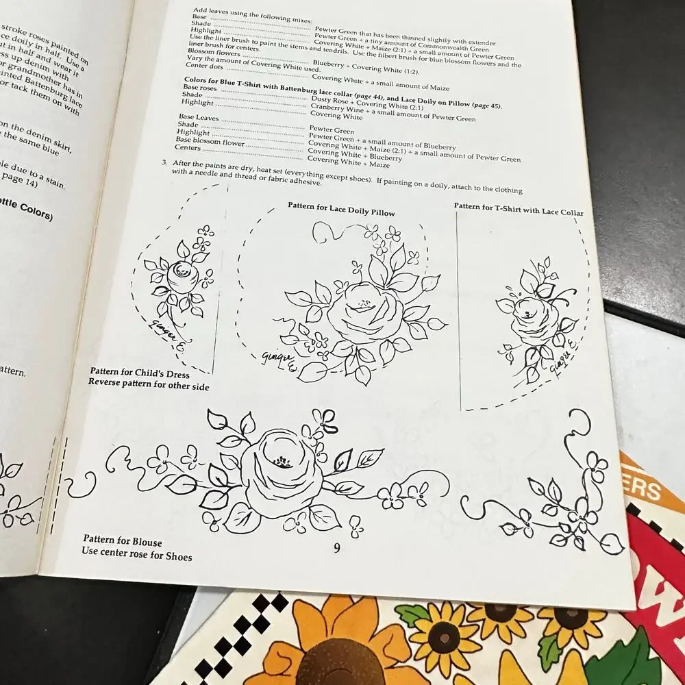 x3 1980s Floral Flowers Iron on Transfer Craft Book set  - Granny shirt